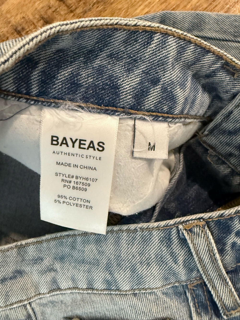 BAYEAS HIGH RISE SHORTS - DENIM JEANS - Picture 3 of 3